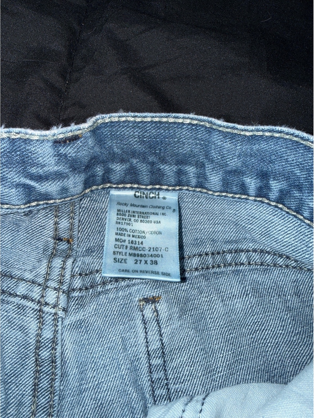Cinch Classic Blue Denim Jeans Size 27 x 38 - Picture 6 of 10